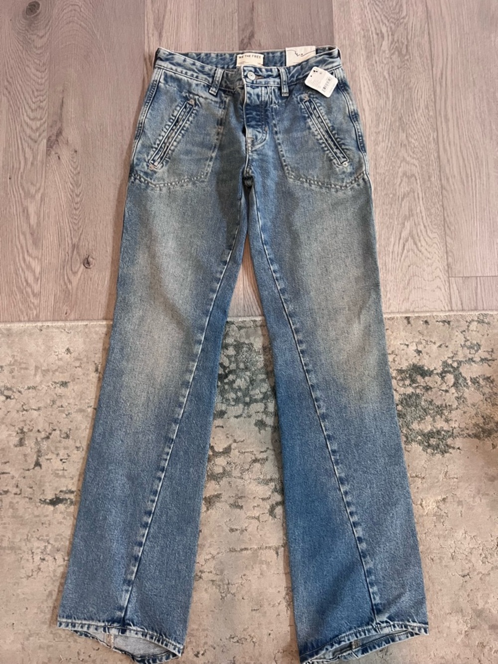 NWT | We The Free Light Blue Carnivale Low Rise Bootcut Jeans, Size 26